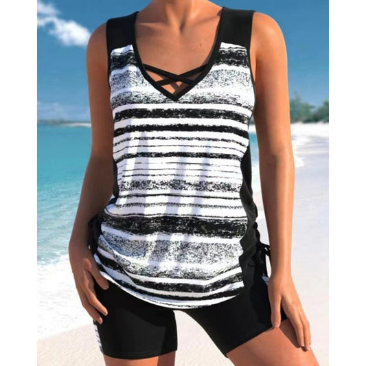 Traje de baño Tankini impreso de dos piezas para mujer