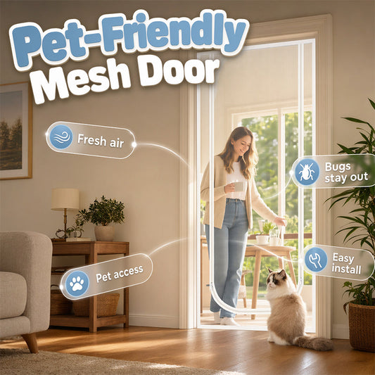 Puerta mosquitera de malla apta para mascotas