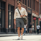 Pantalones Cortos Cargo Casuales para Hombre con Cintura Elástica
