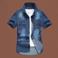 🔥50% DE DESCUENTO en productos seleccionados🎉Camisa de Mezclilla de Manga Corta Casual para Hombre