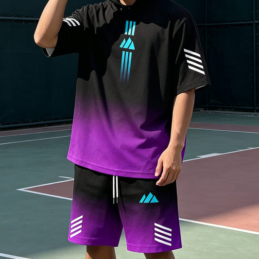 Conjunto de Dos Piezas Camiseta y Shorts de Verano para Hombre