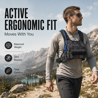 🔥Oferta Caliente 50% DESCUENTO🔥Chaleco Táctil Frontal y Trasero para Ciclismo – Listo para Hidratación, 3L de Almacenamiento, Malla Transpirable 🏃