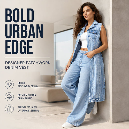 👗 ¡50% DE DESCUENTO AHORA! 👖 Chaleco Vaquero Sin Mangas con Abertura Alta para Mujer – Corte largo favorecedor, abertura alta y estilo – Perfecto para capas de verano y chic casual ☀️