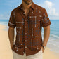 ☀️👔 ¡50% OFF POR TIEMPO LIMITADO! Camisa de Hombre con Estampado Geométrico y Corte Holgado – Suave Sensación de Verano, Comodidad Amplia y Estilo Listo para Vacaciones ✨