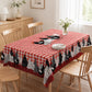 🐓 Mantel de Gallo Campestre – Cuadros Buffalo Rojos con Estampado de Gallina, Resistente a Derrames y Borde de Encaje Festoneado ✨