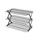 Kilayu™ Estantería de almacenamiento metálica, plegable y apilable – Organizador expandible de 3 o 4 niveles