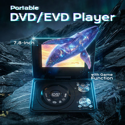 📢📢50% DE DESCUENTO POR TIEMPO LIMITADO⏰Reproductor Portátil de DVD/EVD de 7.8 Pulgadas con Función de Juegos