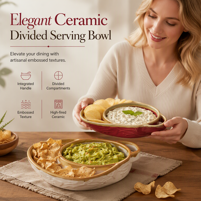 🍲🫳Plato para Hornear Dividido de Cerámica con Relieve Retro | Arcilla Gruesa Prémium, Apto para Horno, Microondas y Lavavajillas🧀