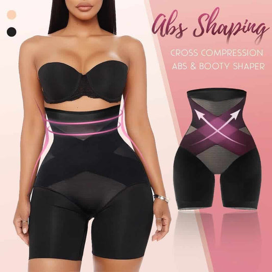 Faja moldeadora de talle alto Cross Compression Abs & Booty