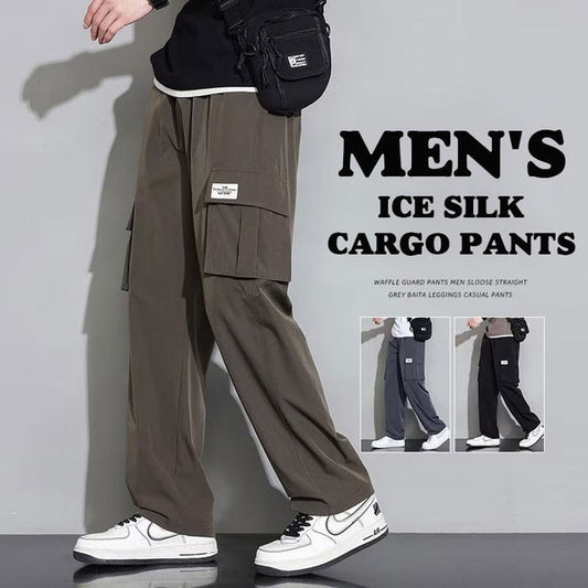 Pantalón cargo Ice Silk para hombre(COMPRA 2 ENVÍO GRATIS)