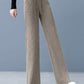 Pantalones rectos con cordón de pierna ancha de color sólido acolchado y engrosado para mujer