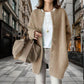 Abrigo holgado de manga larga de color liso para mujer