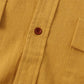 Camisa casual de manga corta de lino y algodón de color liso para hombre