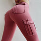 Leggings elásticos sexys con bolsillo para mujer, pantalones deportivos