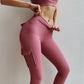 Leggings elásticos sexys con bolsillo para mujer, pantalones deportivos