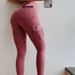 Leggings elásticos sexys con bolsillo para mujer, pantalones deportivos