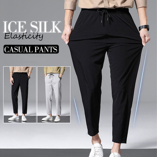 PANTALONES CASUALES TRANSPIRABLES DE SEDA HELADA