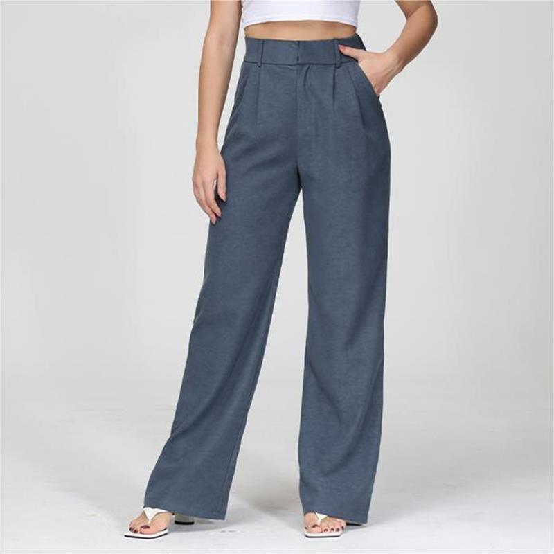 Pantalones anchos de vestir de cintura alta – kilayu