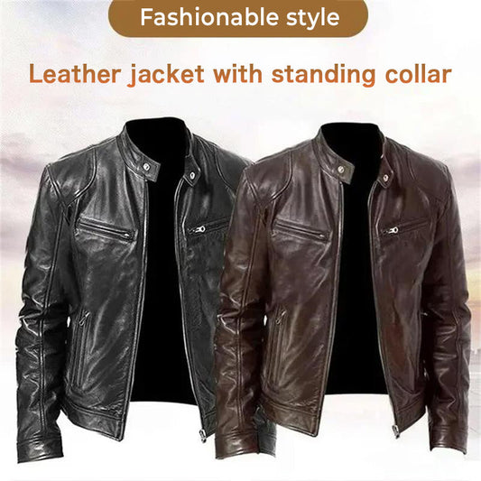 Cazadora de cuero para hombre