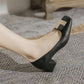 Genuine Soft Leather Dual Wearing Chunky Heels Anti-Fatigue Women's Shoes-7